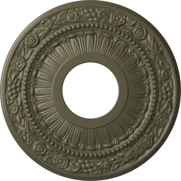 Ekena Millwork Nadia Ceiling Medallion (Fits Canopies up to 4 7/8"), 12 1/8"OD x 3 5/8"ID x 7/8"P, Painted Turtle CM12NAPTF - main